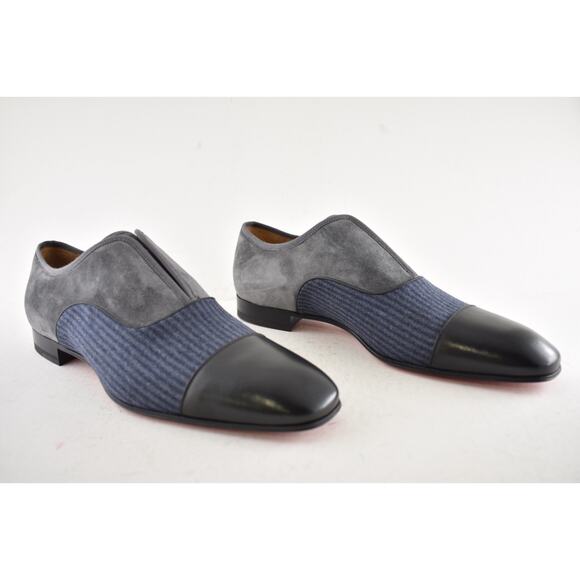 Christian Louboutin Mens Alpha Male Flat Black Grey Blue Dress Slip Loafer 43 10 main image 7